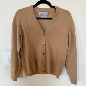 Ballantyne Camel Button-Up Cardigan